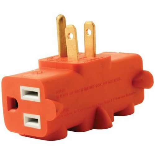 Axis 45091 3-Outlet Heavy-Duty Grounding Adapter - Orange