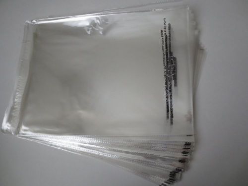 Upak 11&#034;x14&#034; Self Seal Poly Bags with Suffocation Warning Easy Peel and Stick...