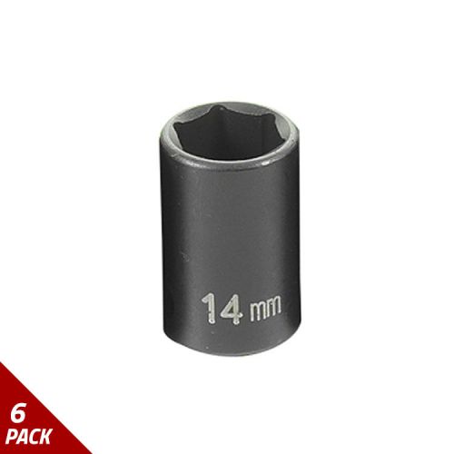 Grey Pneumatic Socket 14mm 3/8&#034; Drive Imp 6Pt [6 Pack]