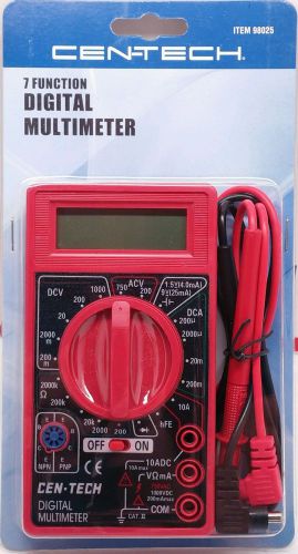Cen-tech 7 function digital multimeter for electronic, circuit, battery testing for sale