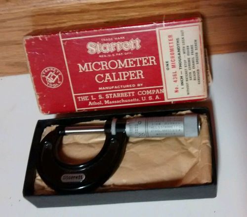 Starrett micrometer caliper 436l in box 1 inch for sale