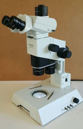 Olympus Microscope SZX9 with 2 Objectives, Illuminated Base and Trinocular Head