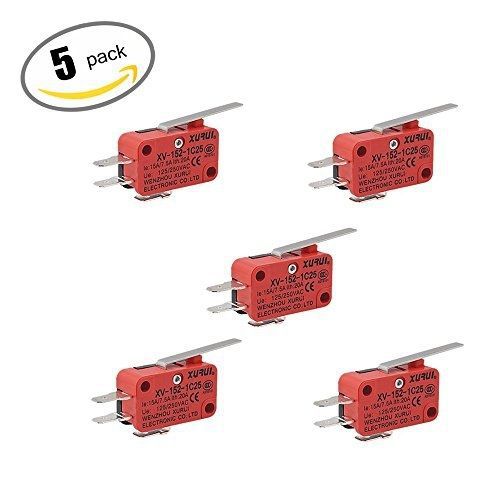 Omall (TM) XV-152-1C25 Hinge Lever Type Miniature Micro Switch(Pack of 5)