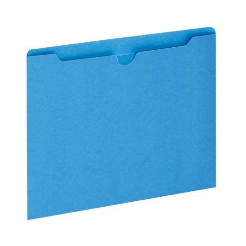 Globe-Weis Colored File Jackets, Reinforced Tab, Flat, Letter Size, Blue, 100