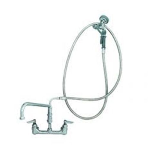 T&amp;s brass b-0175-cr pre-rinse unit 8&#034; wall mount mixing faucet for sale
