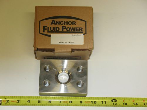 Anchor Fluid Power Stainless Steel Bolt Flange P/N W60-16-24-S/S NIB