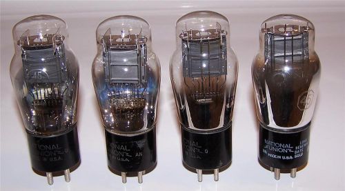 4 vintage National Union ST type 45 power tubes  -tested- 245 345