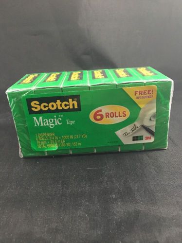 6 Pack Scotch Invisible Magic Office Tape Refills, 810 3/4 In X 1000in 277yd