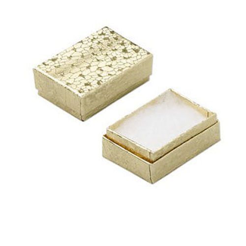 Lot of 25 pcs 2 1/8&#034;x1 5/8&#034;x3/4&#034; Gold Cotton Filled Jewelry Boxes