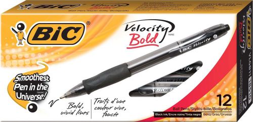 Bic velocity bold ball pen bold point (1.6mm) black 12-count for sale