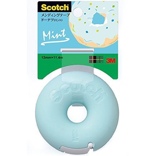1 X 3M Scotch Donut Tape Dispenser - Mint Blue - 12 mm X 11.4 m