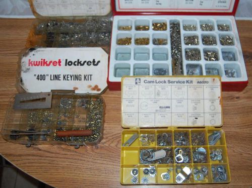 Locksmith pinning kit +cam lock service kit + 2 kwikset &#034;400&#034; line keying kits for sale