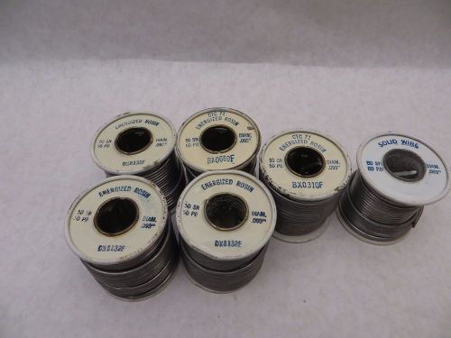 5 Rolls Alpha CTC 71 Energized Rosin Solder .093 Dia  &amp; 1 Roll Rosin Solid .093