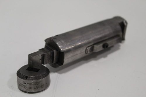 Diacro Roper Whitney Turret Mate Punch Die Round Holder w/ Rectangle .25&#034; x .50&#034;
