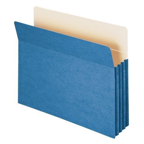 Smead File Pocket, Straight-Cut Tab, 3-1/2&#034; Expansion, Letter Size, Blue, 25 per