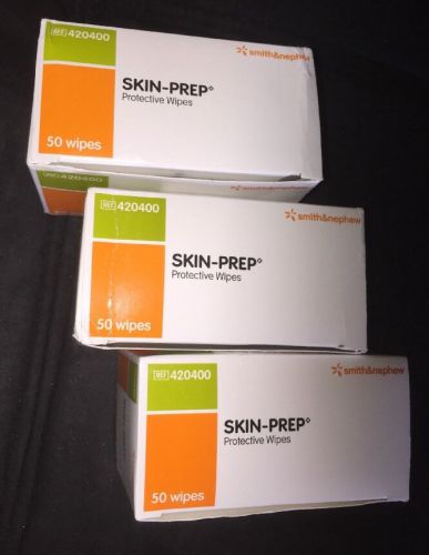 SKIN-PREP Protective Wipes Smith &amp; Nephew 3 Boxes of 50 420400 Barrier Film