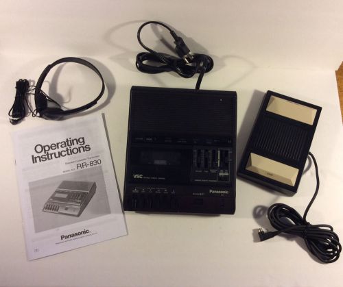 Panasonic RR-830 Standard Cassette Transcriber w/ Accessories &amp; Manual Excellent