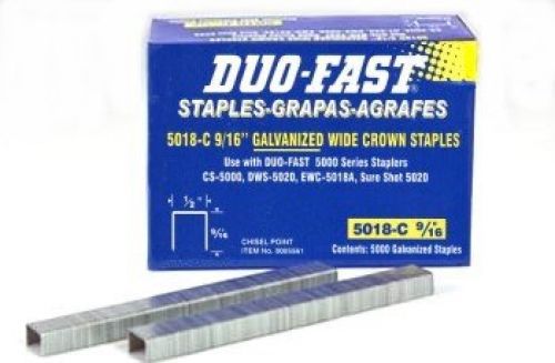 Duo Fast 5018C 20 Gauge Galvanized Staple 1/2-Inch Crown x 9/16-Inch Length,