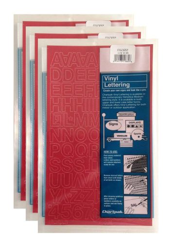 Chartpak 3/4-inch Red Stick-on Vinyl Letters &amp; Numbers (01022), 3 PACKS