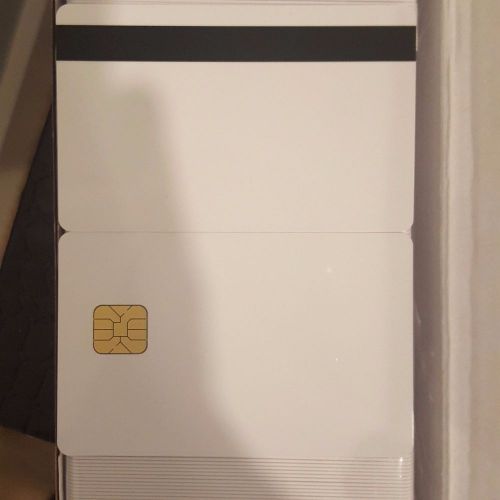 Chip card java smart white card w/ hico 2 track mag stripe qty 200 for sale
