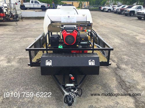 The &#034;mud dog&#034; hot water, two gun, turn key pressure washer trailer. built in usa for sale