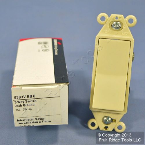Cooper Electric Ivory Decorator Rocker Switch 3-Way 15A 6303V