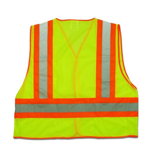 10 contrasting stripe velcro safety vests, best vest 1102 class 2 for sale
