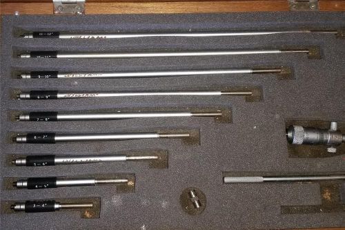 Mitutoyo No.141-133 Inside Micrometer Set 2&#034;-12&#034; Solid Rod Original Case