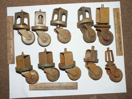 Vintage Steel Caster Wheels Industrial Steampunk Antique Metal Lot A