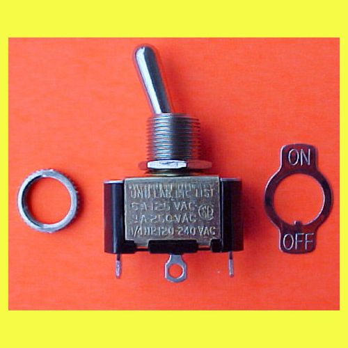 2 NEW Carling Metal Bat Style On-Off Toggle Switch 6A 125VAC 3A 250VAC 1/4HP