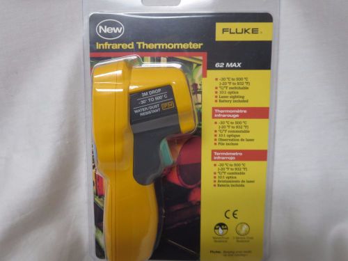 Fluke 62 MAX Infrared Thermometer, AA Battery, -20 to +932 Degree F Range NEW