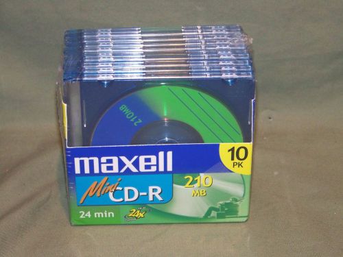Maxell Mini CD-R 210 MB 10 Pack Discs Brand New Sealed