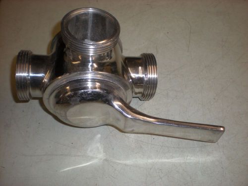No Name 1-7/8&#034; ID Stainless Steel 3-Port Sanitary Valve - Threaded Ports