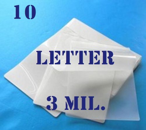 10 letter size  laminating laminator pouches sheets  9 x 11-1/2   3 mil... for sale