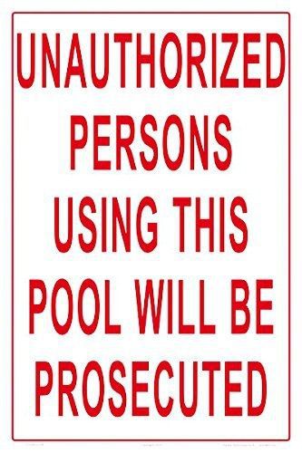 Unauthorized persons will be prosecuted sign (12 x 18 inches) on white styrene for sale