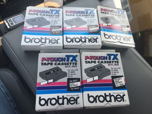 NEW Lot Of 5 Different Brother P-Tough TX Tape Cassette 50 FT