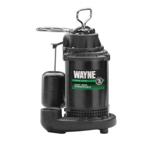 Wayne 1/3 HP Cast Iron Submersible Sump Pump with Vertical Float Switch New