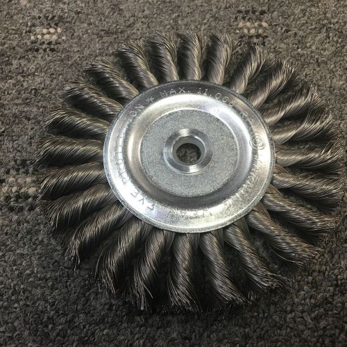 Twist Knot Crimped 6&#034; Wire Wheel Brush w/1/2&#034; and 5/8&#034; Arbor