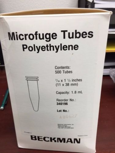 BeckMan Microfuge Tubes Polyethylene #340196 1.8ml 500tures