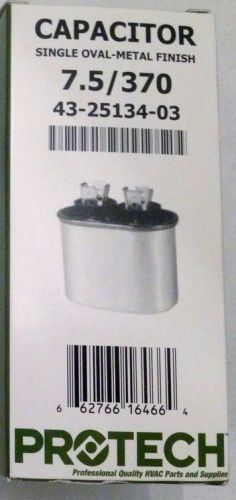 Rheem ruud run capacitor - uf 7.5/370 volt single oval 43-25134-03 for sale