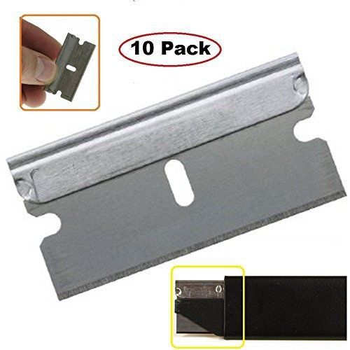 Katzco 10 pack razor blades single edge- high-grade long lasting carbon steel for sale