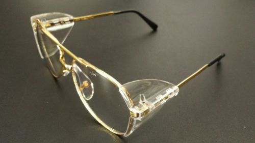 Pyramex Pathfinder Clear Lens Safety Glasses Gold Metal Frame Z87 SG310A