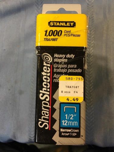 Stanley staples 1000 ct 1/2&#034; 12mm  narrow crown Tra708t lot of 4