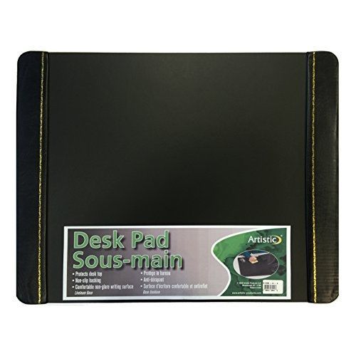 Artistic 19&#034; x 24&#034; desk pad with imitation leather panels &amp; linoleum writing for sale