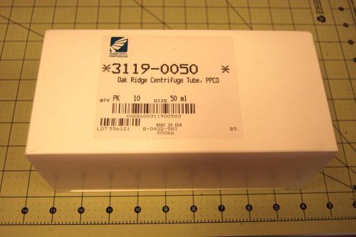 Nalgene nunc #3119-0050 oak ridge centrifuge tubes ppco 50 ml qty: 10 tubes new for sale