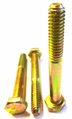 1/4-20 x 2-3/4  coarse thread grade 8 hex cap screw bolt yellow zinc qty-179 for sale