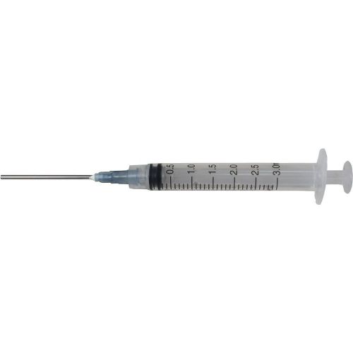 Pack of 25 x 3 ml industrial syringes with 18g x 1-1/2&#034; blunt tip needle 3cc for sale