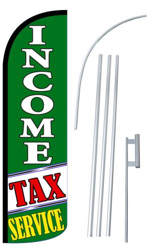 Income Tax Service G/W Extra Wide Windless Swooper Flag Jumbo Banner Pole /Spike