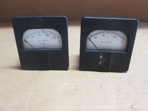 Lot 2 GE Meters Model DC Volts AC Volts Model VAX5M Type 025 Espey Mfg Co/GE