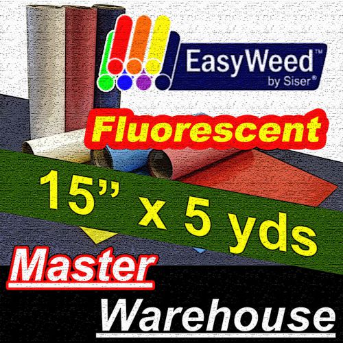 Siser fluorescent easyweed heat transfer vinyl material heat press 15&#034; x 5 yds for sale
